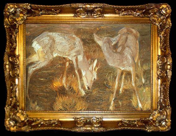 framed  Franz Marc Deer at Dusk, ta009-2
